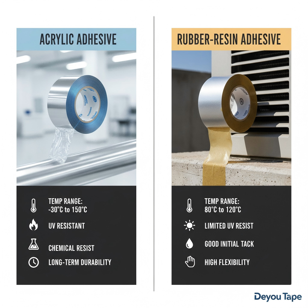 Acrylic vs. Rubber Aluminum Foil Tape