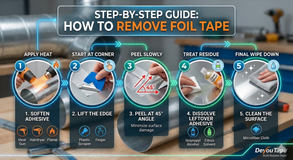 How to Remove Aluminum Foil Tape Without Damaging Surfaces