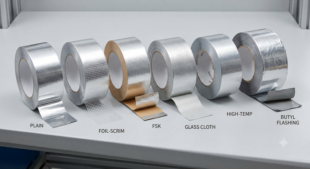 Different Types of Aluminum Foil Tape: Structure, Adhesives, and Application Guide